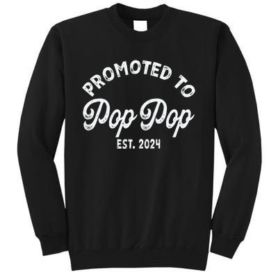 Promoted To Pop Pops New Grandpa Pop Established 2023 Gender Reveal Tall Sweatshirt