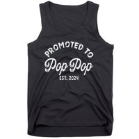 Promoted To Pop Pops New Grandpa Pop Established 2023 Gender Reveal Tank Top