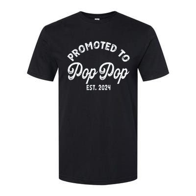 Promoted To Pop Pops New Grandpa Pop Established 2023 Gender Reveal Softstyle CVC T-Shirt