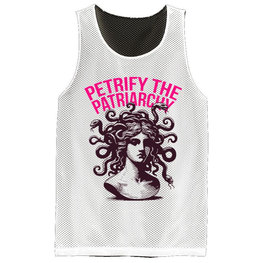 Petrify The Patriarchy Medusa Greek Mythology. Mesh Reversible Basketball Jersey Tank