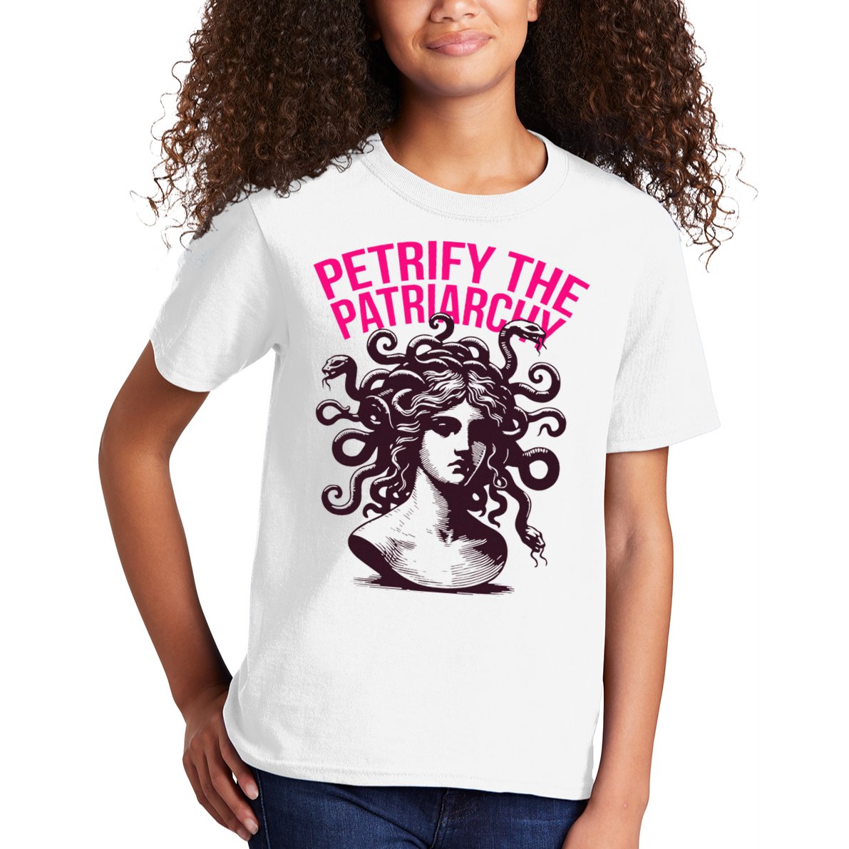 Petrify The Patriarchy Medusa Greek Mythology. Kids T-Shirt