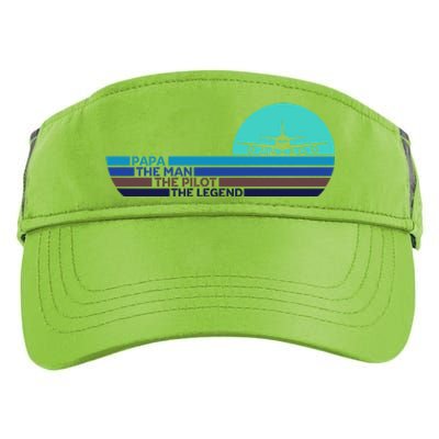 Papa The Pilot Legend Grandpa Pilot Aviation Retired Pil Great Gift Adult Drive Performance Visor