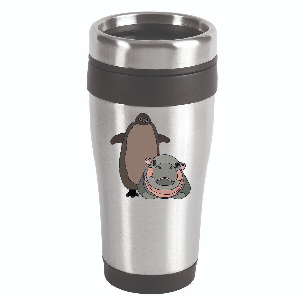 Pesto The Penguin And Moo Deng The Baby Hippo 16oz Travel Tumbler