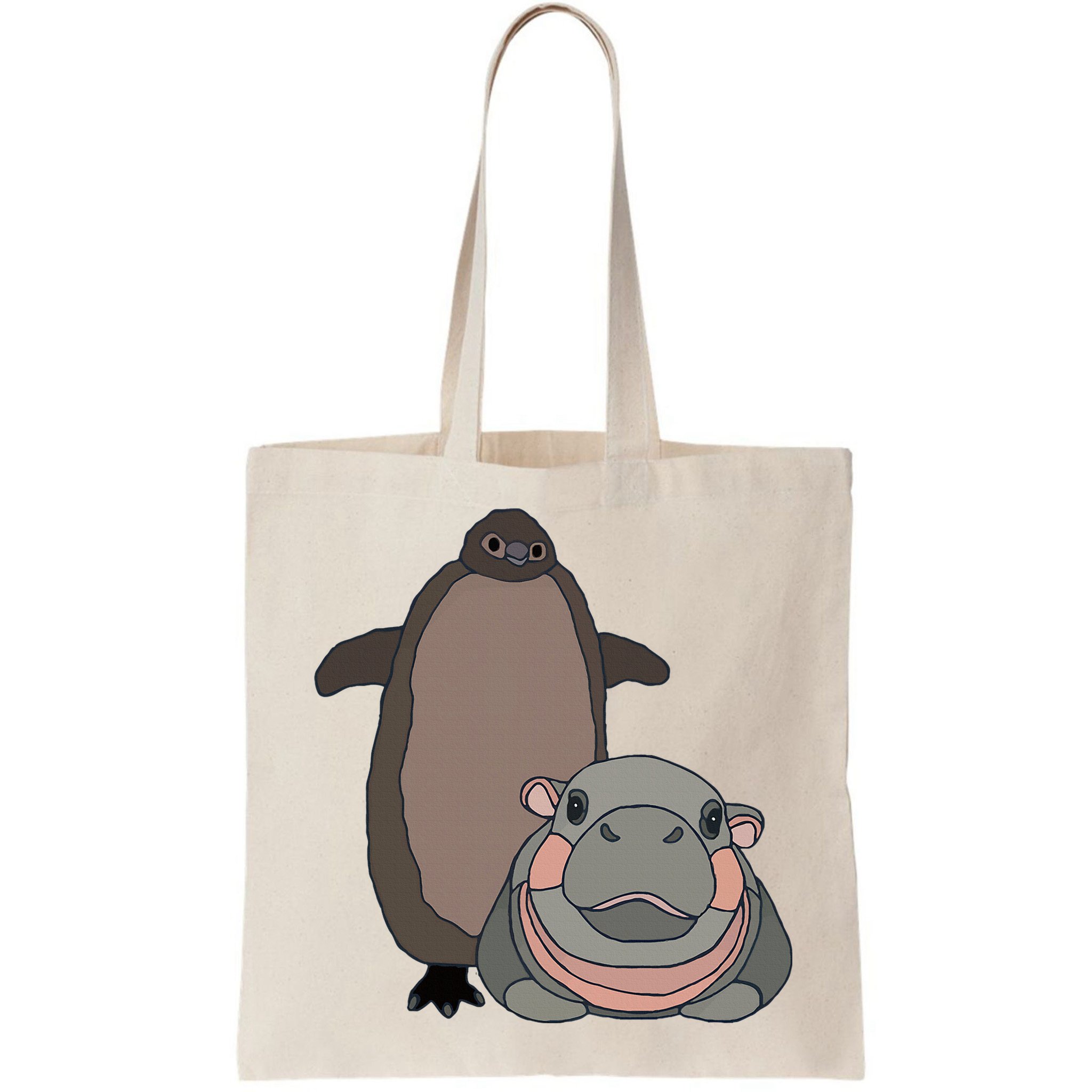 Pesto The Penguin And Moo Deng The Baby Hippo Bag