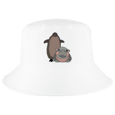 Pesto The Penguin And Moo Deng The Baby Hippo Cool Comfort Performance Bucket Hat