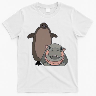 Pesto The Penguin And Moo Deng The Baby Hippo T-Shirt
