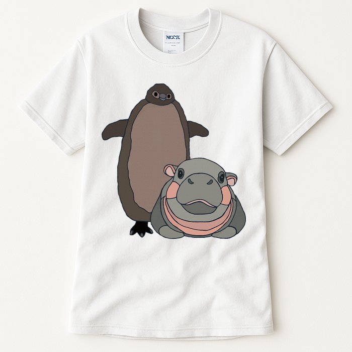Pesto The Penguin And Moo Deng The Baby Hippo Tall T-Shirt