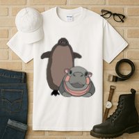 Pesto The Penguin And Moo Deng The Baby Hippo Tall T-Shirt