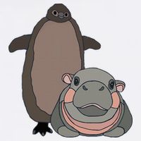Pesto The Penguin And Moo Deng The Baby Hippo Tall T-Shirt