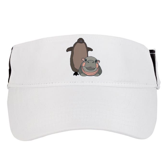 Pesto The Penguin And Moo Deng The Baby Hippo Adult Drive Performance Visor