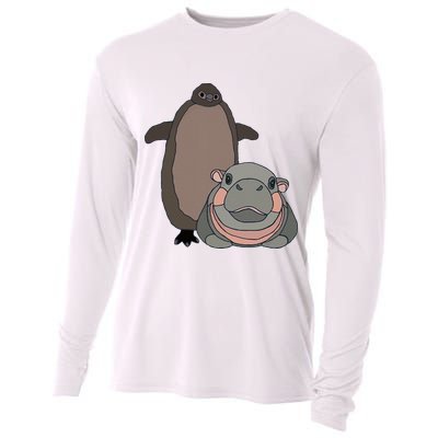 Pesto The Penguin And Moo Deng The Baby Hippo Cooling Performance Long Sleeve Crew