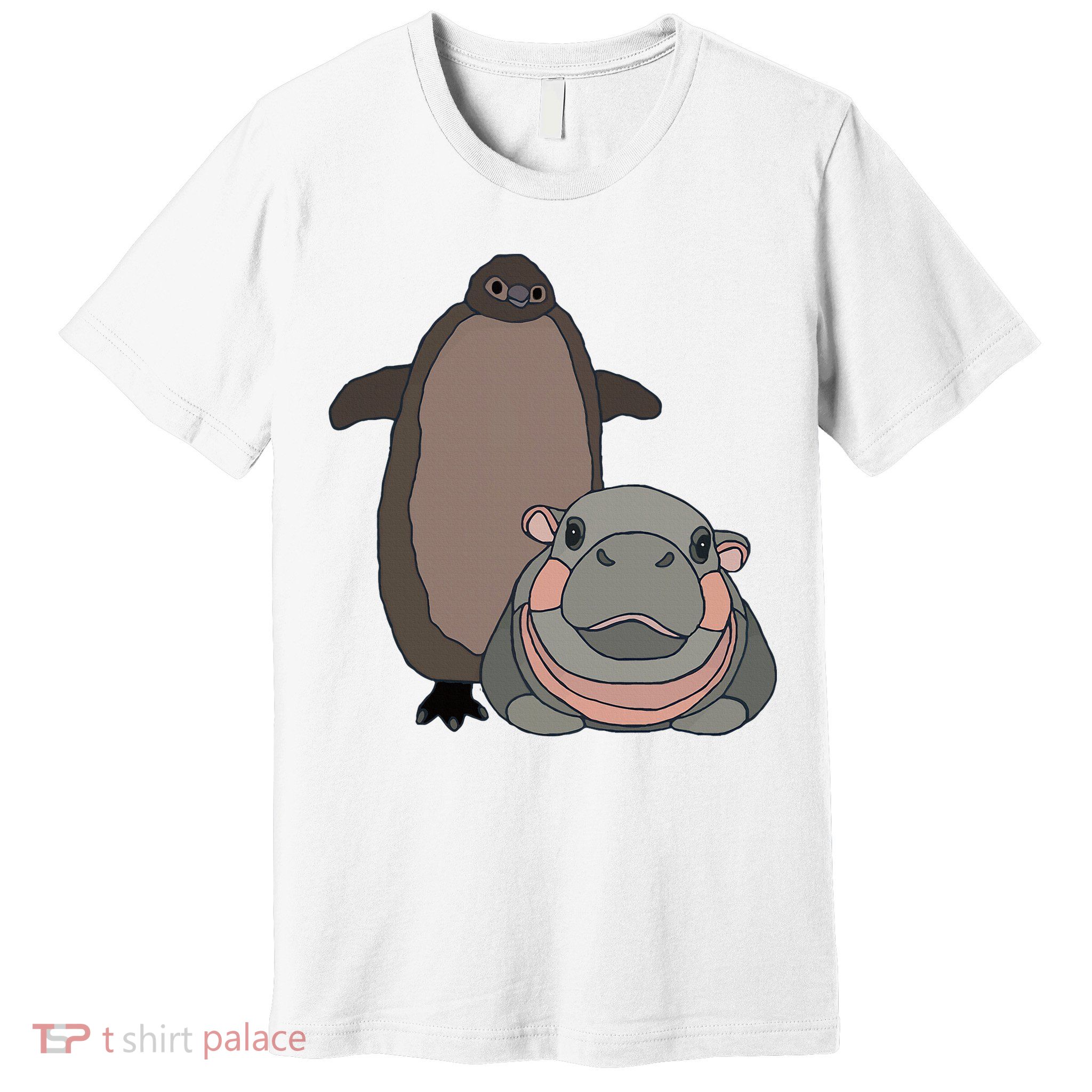 Pesto The Penguin And Moo Deng The Baby Hippo Premium T-Shirt