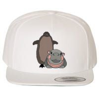 Pesto The Penguin And Moo Deng The Baby Hippo Wool Snapback Cap