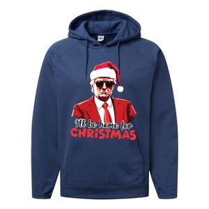 President Trump Pajamas ILl Be Home Christmas For Women Performance Fleece Hoodie