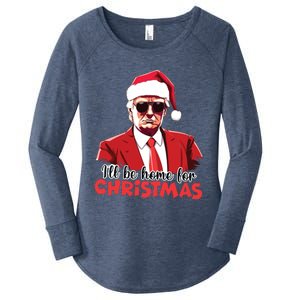 President Trump Pajamas ILl Be Home Christmas For Women Women's Perfect Tri Tunic Long Sleeve Shirt