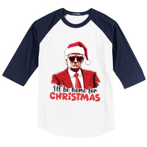 President Trump Pajamas ILl Be Home Christmas For Women Baseball Sleeve Shirt