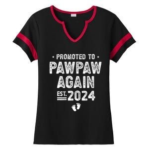 Promoted to Pawpaw Again 2024 Soon To Be Pawpaw Ladies Halftime Notch Neck Tee