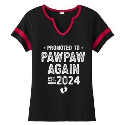 Promoted to Pawpaw Again 2024 Soon To Be Pawpaw Ladies Halftime Notch Neck Tee