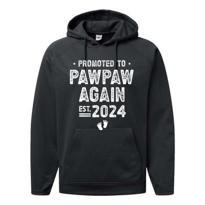 Promoted to Pawpaw Again 2024 Soon To Be Pawpaw Performance Fleece Hoodie