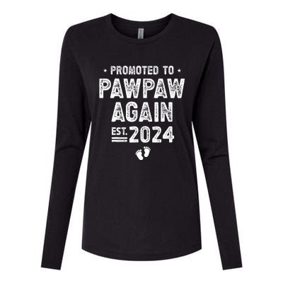 Promoted to Pawpaw Again 2024 Soon To Be Pawpaw Womens Cotton Relaxed Long Sleeve T-Shirt