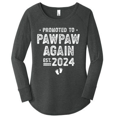 Promoted to Pawpaw Again 2024 Soon To Be Pawpaw Women's Perfect Tri Tunic Long Sleeve Shirt