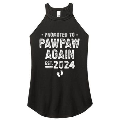 Promoted to Pawpaw Again 2024 Soon To Be Pawpaw Women's Perfect Tri Rocker Tank