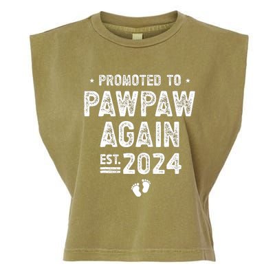 Promoted to Pawpaw Again 2024 Soon To Be Pawpaw Garment-Dyed Women's Muscle Tee