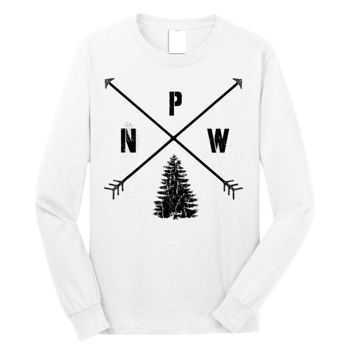 Pine Tree Pacific Northwest PNW Arrows Long Sleeve Shirt