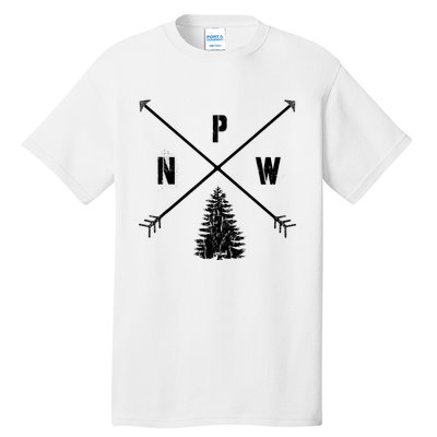 Pine Tree Pacific Northwest PNW Arrows Tall T-Shirt