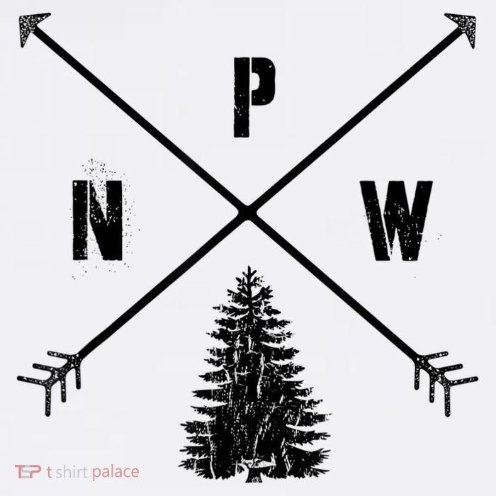 Pine Tree Pacific Northwest PNW Arrows Button