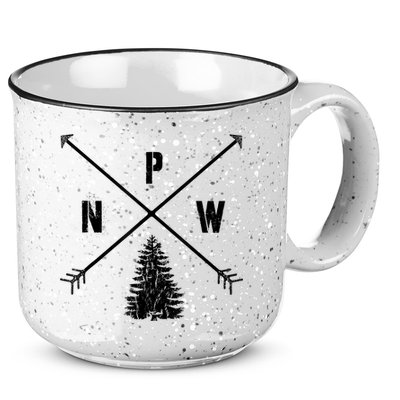 Pine Tree Pacific Northwest PNW Arrows 15oz Campfire Ceramic Mug