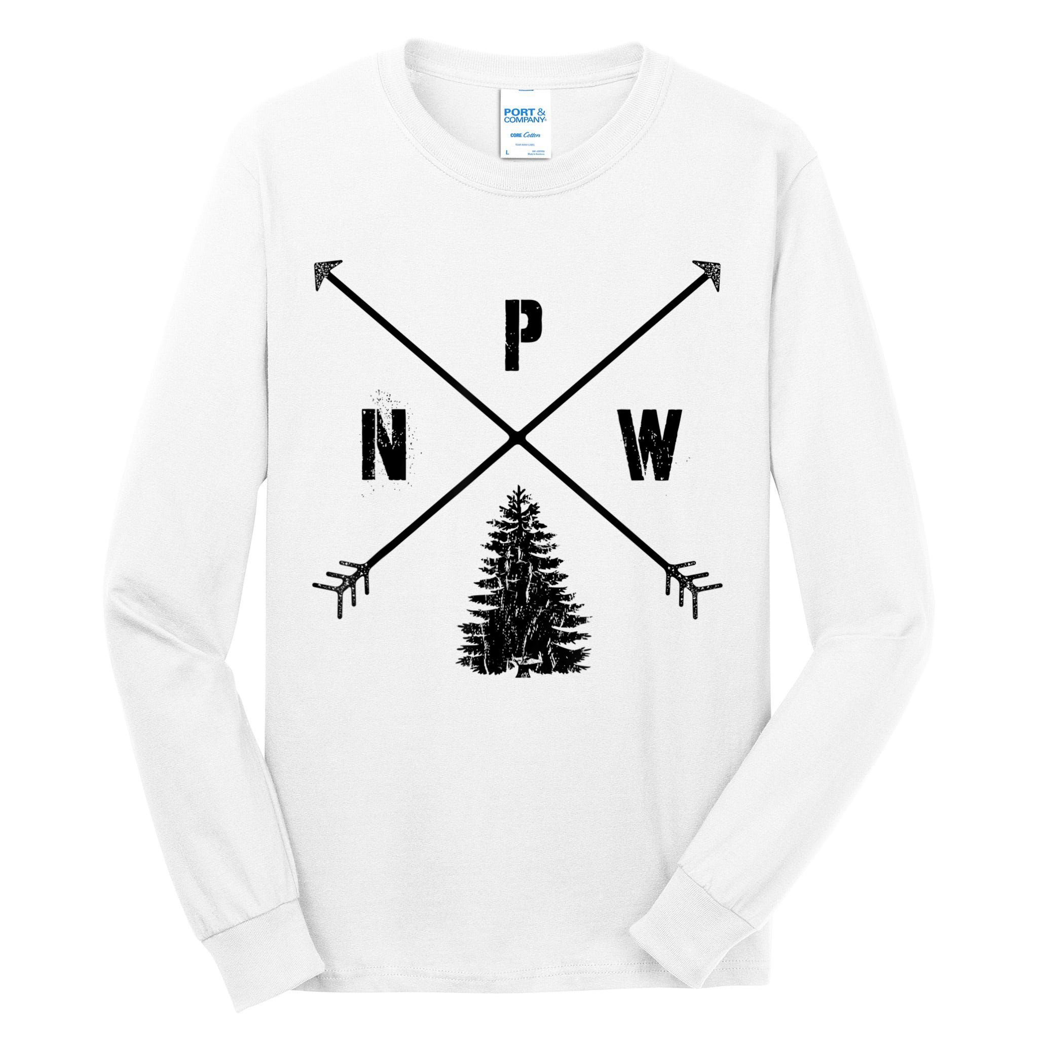 Pine Tree Pacific Northwest PNW Arrows Tall Long Sleeve T-Shirt