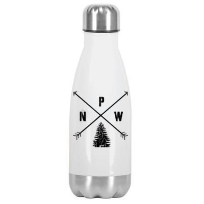 Pine Tree Pacific Northwest PNW Arrows Stainless Steel Insulated Water Bottle