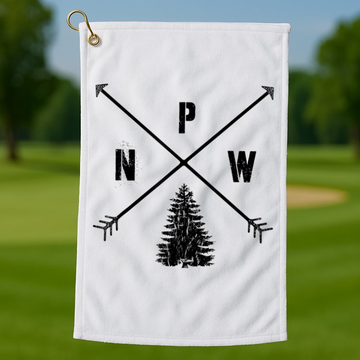Pine Tree Pacific Northwest PNW Arrows Golf Towel