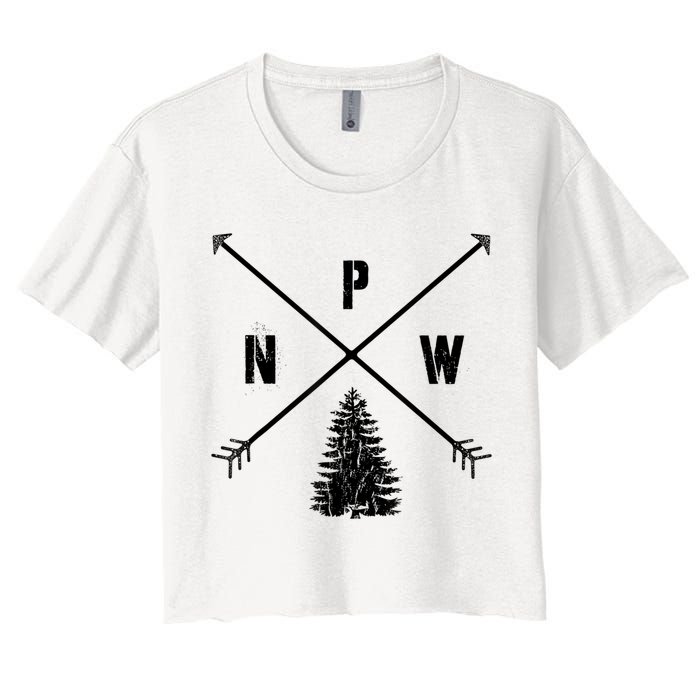 Pine Tree Pacific Northwest PNW Arrows Women's Crop Top Tee
