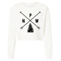 Pine Tree Pacific Northwest PNW Arrows Cropped Pullover Crew