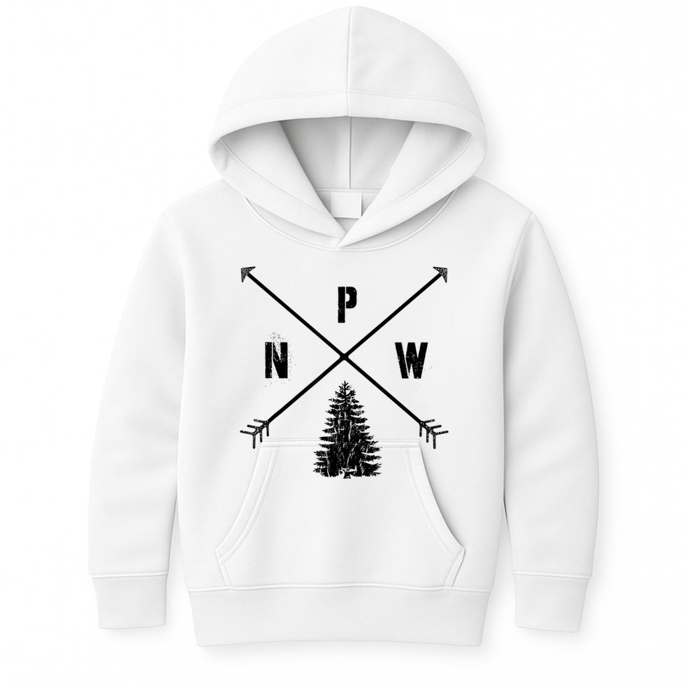 Pine Tree Pacific Northwest PNW Arrows Kids Hoodie