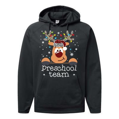 Preschool Team Plaid Reindeer Santa Hat Teacher Christmas Performance Fleece Hoodie