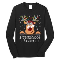 Preschool Team Plaid Reindeer Santa Hat Teacher Christmas Long Sleeve Shirt