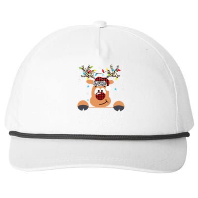 Preschool Team Plaid Reindeer Santa Hat Teacher Christmas Snapback Five-Panel Rope Hat