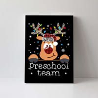 Preschool Team Plaid Reindeer Santa Hat Teacher Christmas Canvas