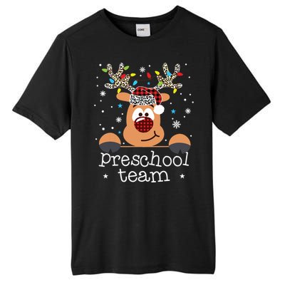 Preschool Team Plaid Reindeer Santa Hat Teacher Christmas Tall Fusion ChromaSoft Performance T-Shirt