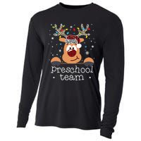 Preschool Team Plaid Reindeer Santa Hat Teacher Christmas Cooling Performance Long Sleeve Crew