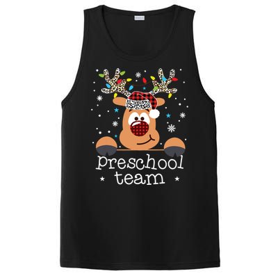 Preschool Team Plaid Reindeer Santa Hat Teacher Christmas PosiCharge Competitor Tank