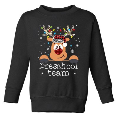 Preschool Team Plaid Reindeer Santa Hat Teacher Christmas Toddler Sweatshirt