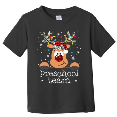 Preschool Team Plaid Reindeer Santa Hat Teacher Christmas Toddler T-Shirt