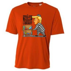 Prison Trump Presidential Library Funny Anti Trump Cooling Performance Crew T-Shirt