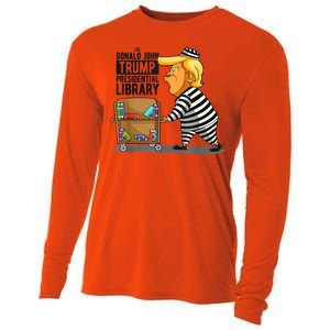 Prison Trump Presidential Library Funny Anti Trump Cooling Performance Long Sleeve Crew