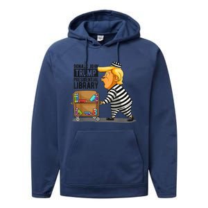 Prison Trump Presidential Library Funny Anti Trump Performance Fleece Hoodie