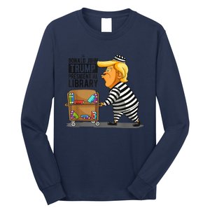 Prison Trump Presidential Library Funny Anti Trump Long Sleeve Shirt